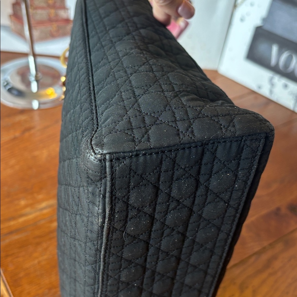Christian Dior "Lady Dior" Bag in Black Quilted Nylon COA VINTAGE - Picture 6 of 13